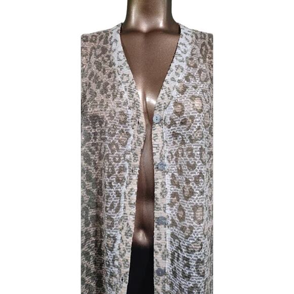 Drapers and Damons Sheer Lace Leopard Print Tunic or Jacket,  M - Picture 2 of 8